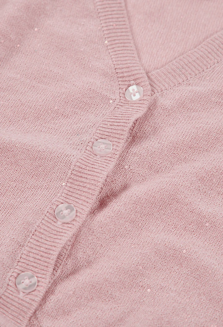 Veste en coton pour fille rose clair