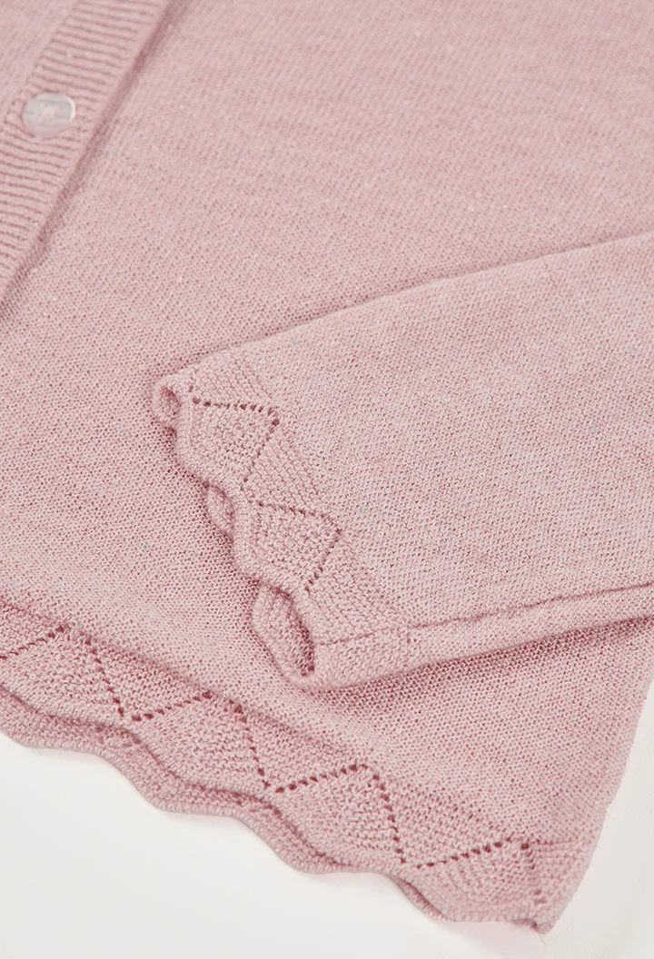 Giacca cotone bambina rosa chiaro