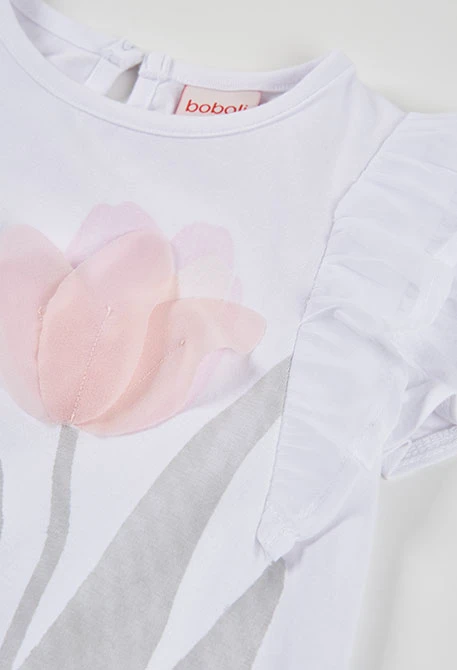 Camisola de algodão menina branca