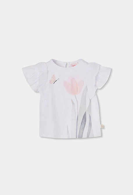 Camiseta algodón niña blanca