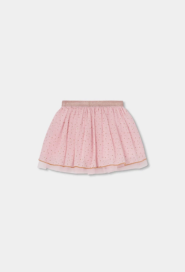 Faldilla de gasa estampada rosa