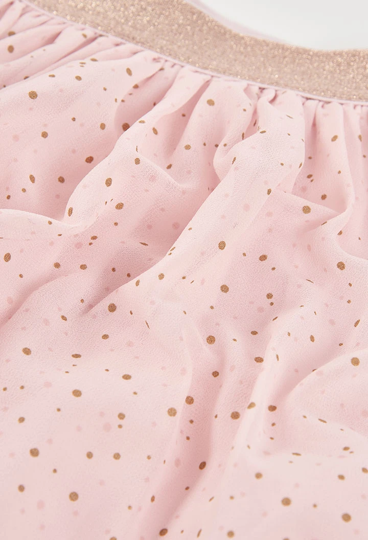 Jupe en mousseline imprimée rose