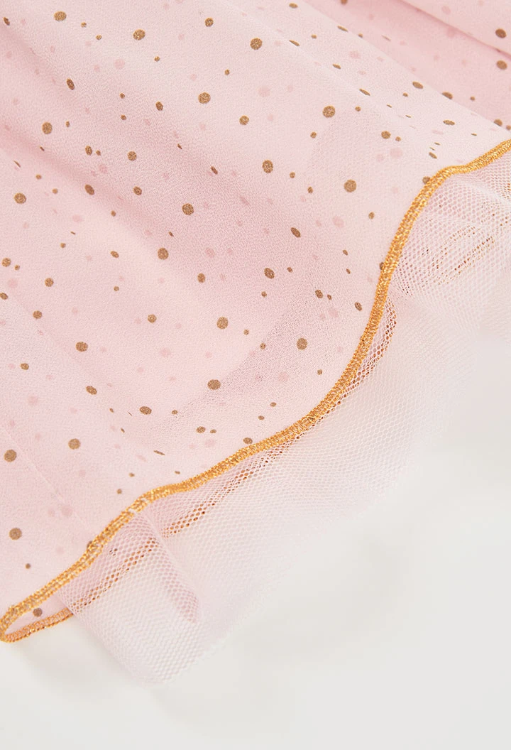 Saia de chiffon estampada rosa