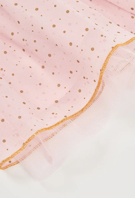 Gonna in chiffon stampato rosa