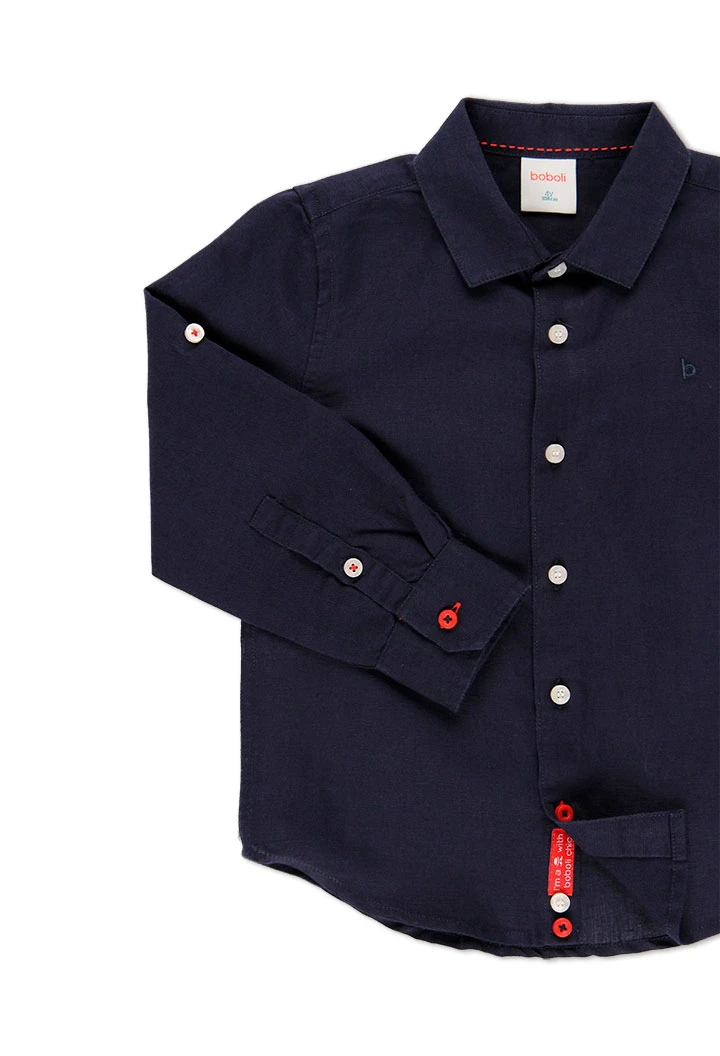 Chemise en lin manche longue pour garçon
