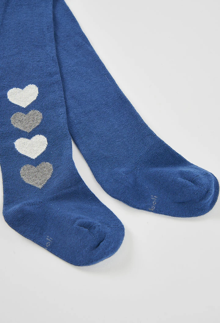 Leotardo azul estampado de corazones