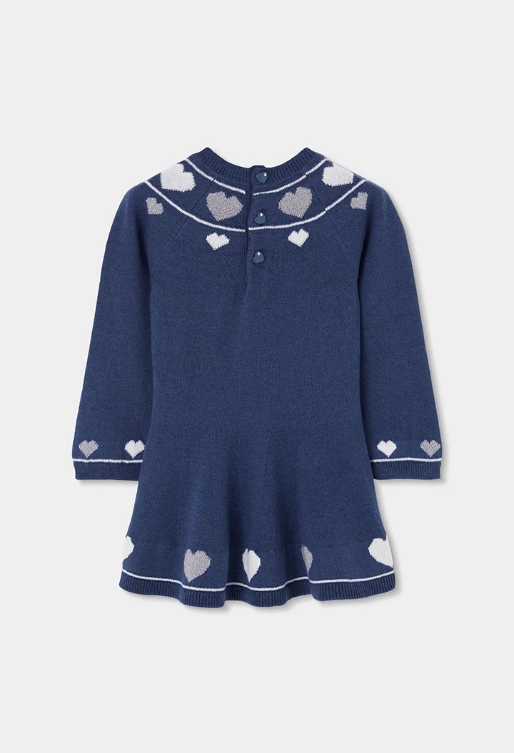 Vestit de punt blau marí amb cors