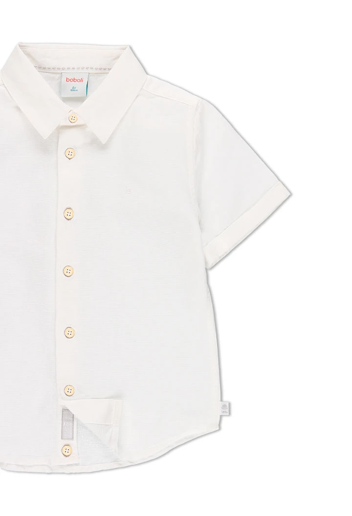 Chemise en lin manche courte pour garçon