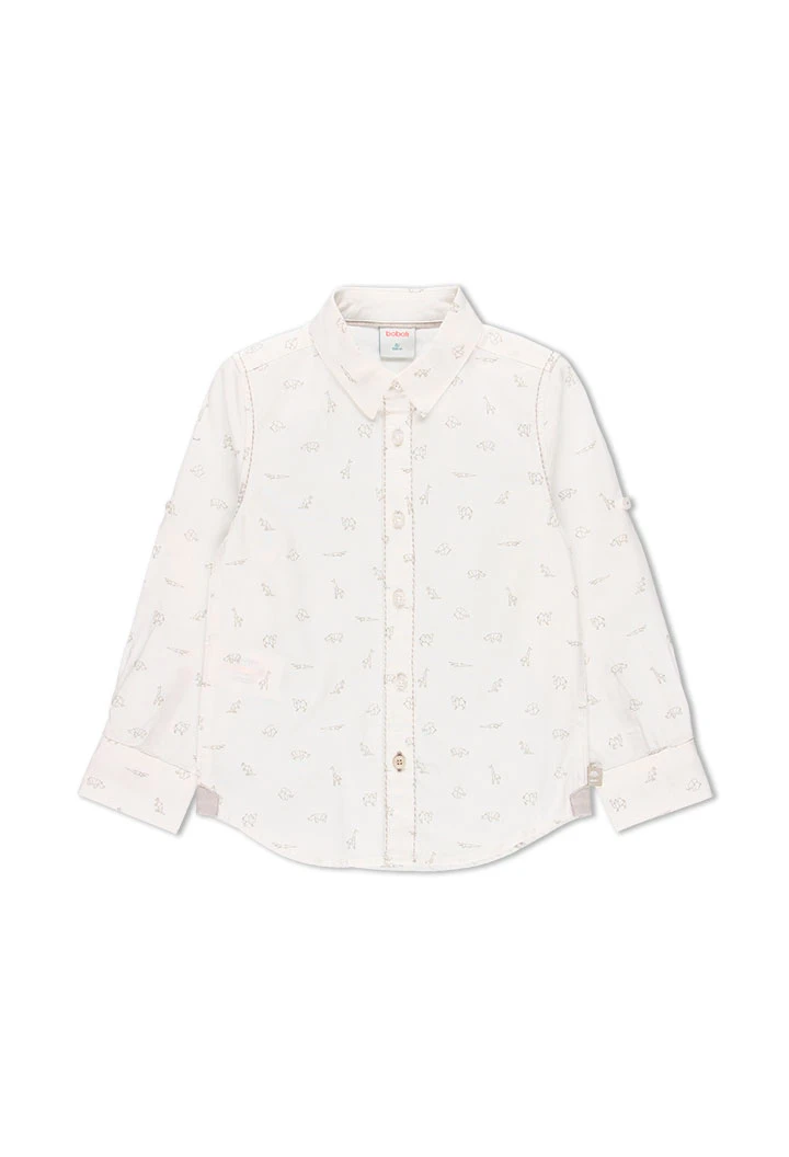 Chemise en popeline "animaux" pour garçon