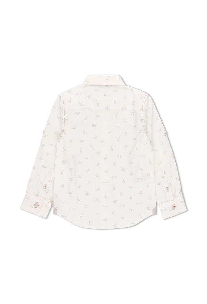Chemise en popeline "animaux" pour garçon