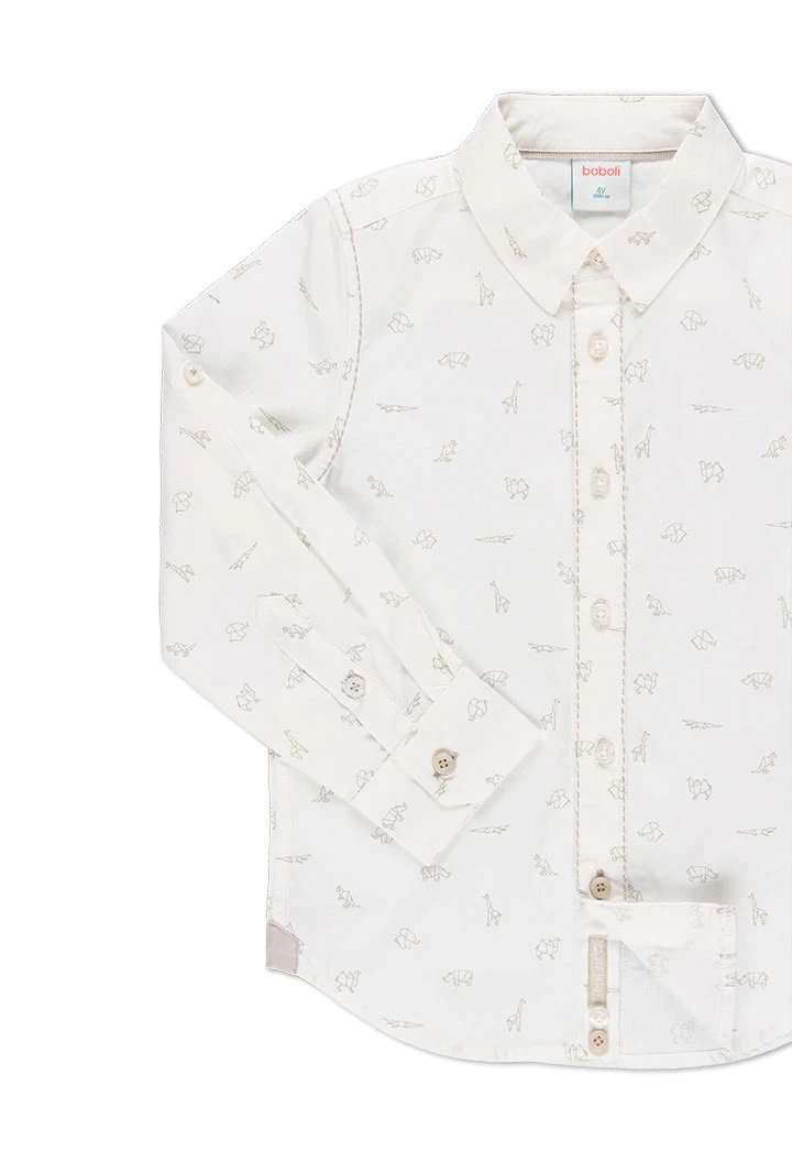 Chemise en popeline "animaux" pour garçon