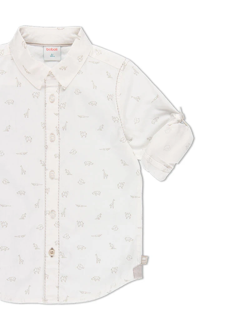 Chemise en popeline "animaux" pour garçon
