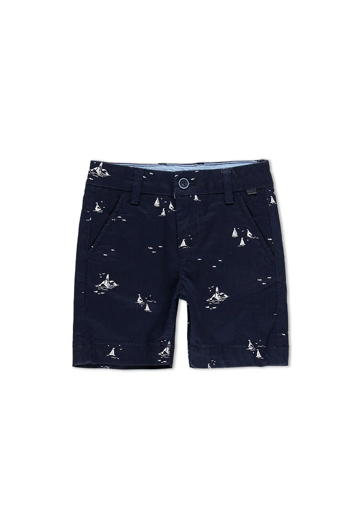 Bermuda en satin élastique "bateaux" pour garçon