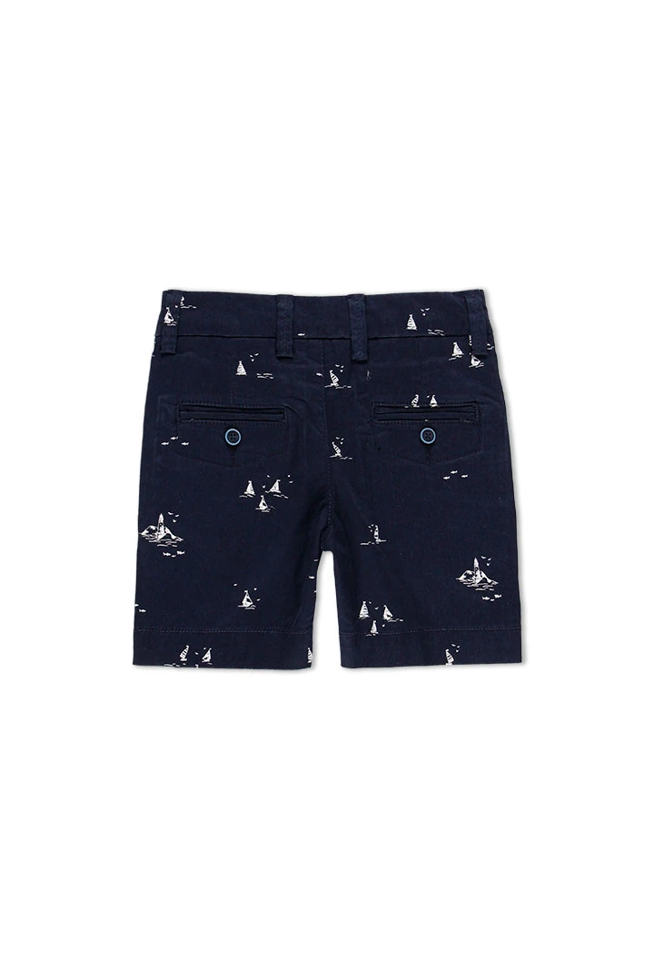 Bermuda en satin élastique "bateaux" pour garçon
