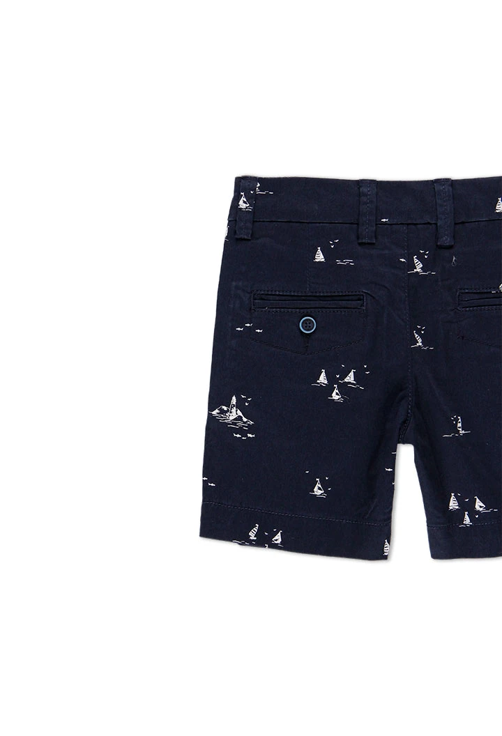 Bermuda en satin élastique "bateaux" pour garçon