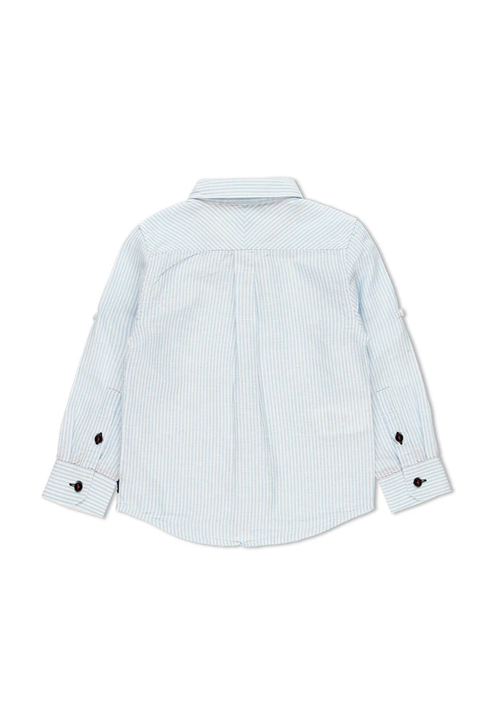 Chemise en lin manche longue à rayures pour garçon