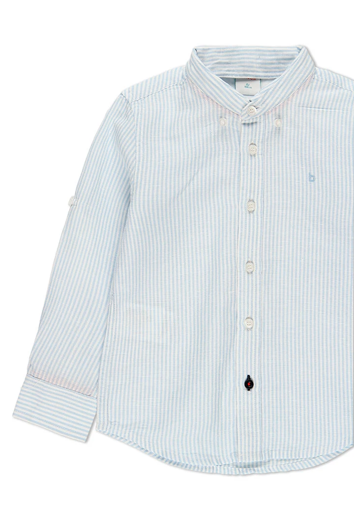 Chemise en lin manche longue à rayures pour garçon
