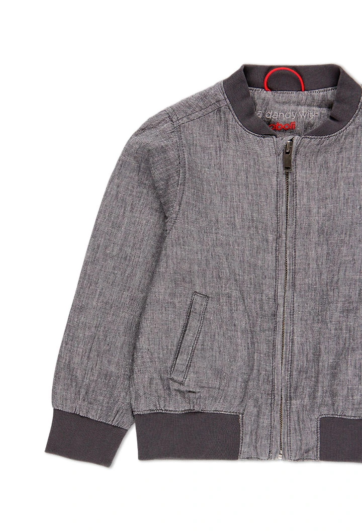 Bomber en lin jean pour garçon