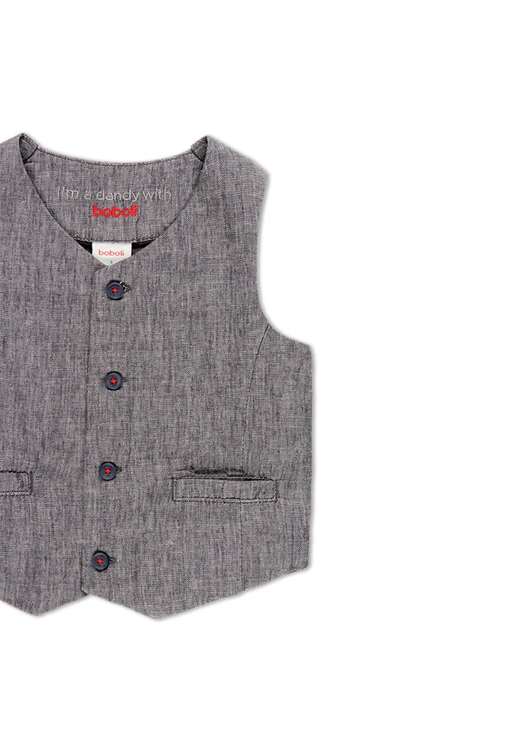 Gilet en lin jean pour garçon