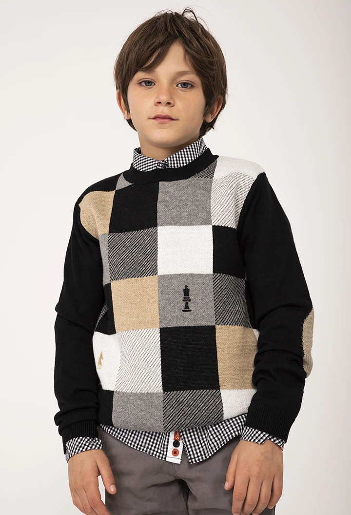 Jersey tricotosa "damero" de niño