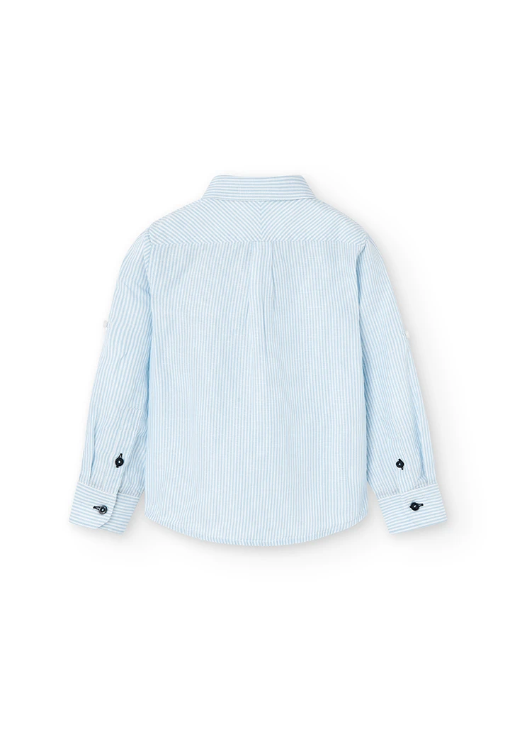 Chemise en lin manche longue à rayures pour garçon