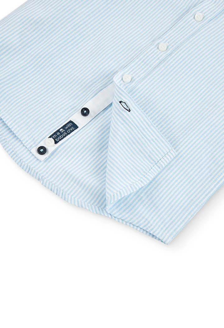 Chemise en lin manche longue à rayures pour garçon