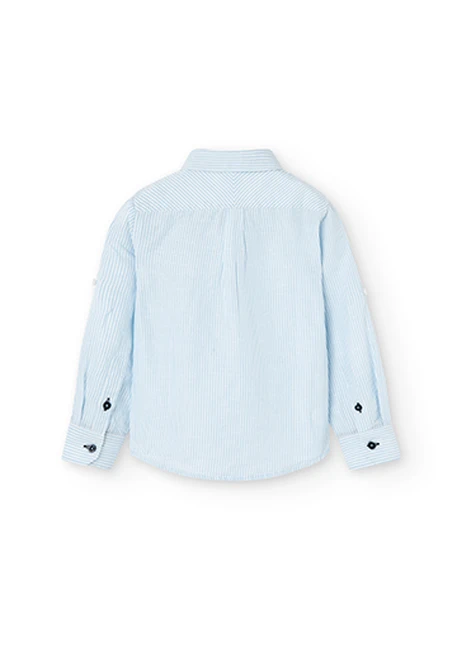 Chemise en lin manche longue à rayures pour garçon
