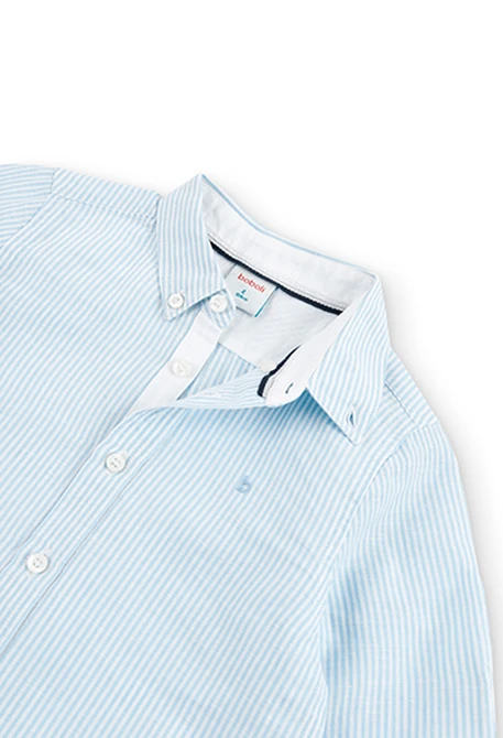 Chemise en lin manche longue à rayures pour garçon