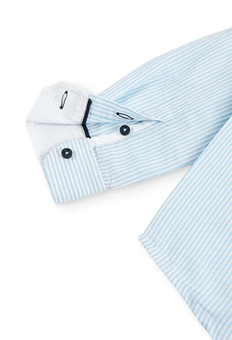 Chemise en lin manche longue à rayures pour garçon