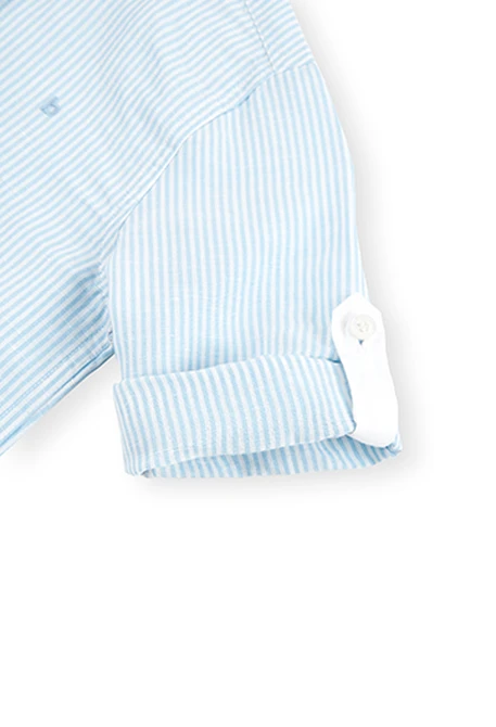 Chemise en lin manche longue à rayures pour garçon