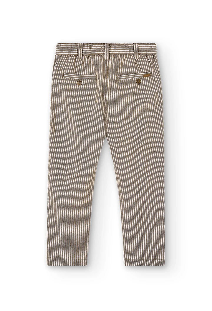 Linen trousers striped for boy