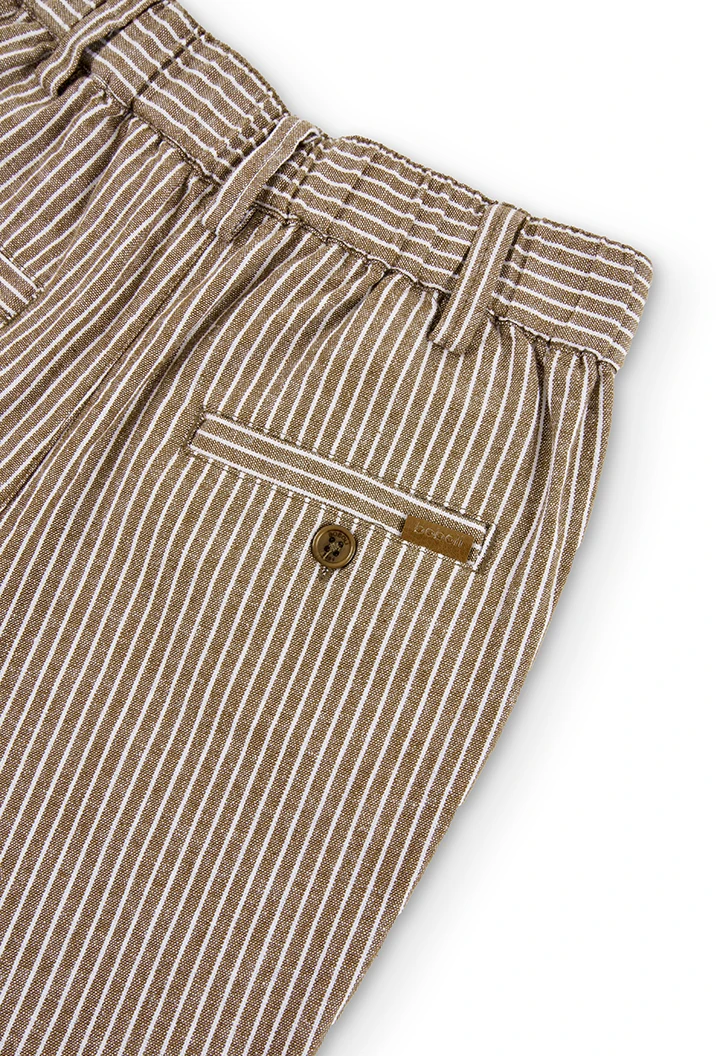 Pantalon en lin à rayures pour garçon