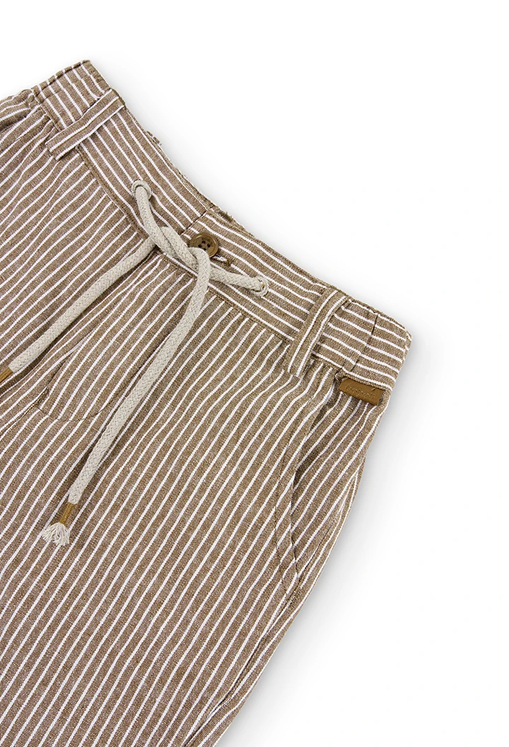 Linen bermuda shorts striped for boy