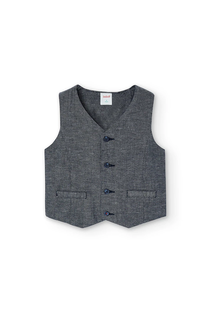 Linen vest denim for boy