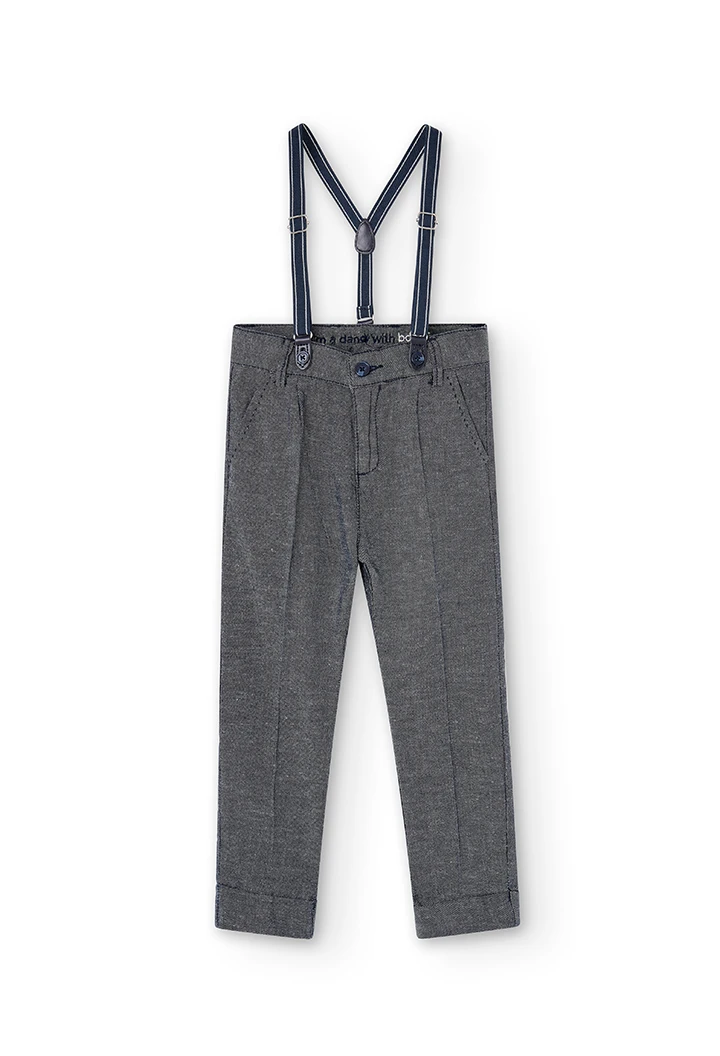 Calças linho denim para menino