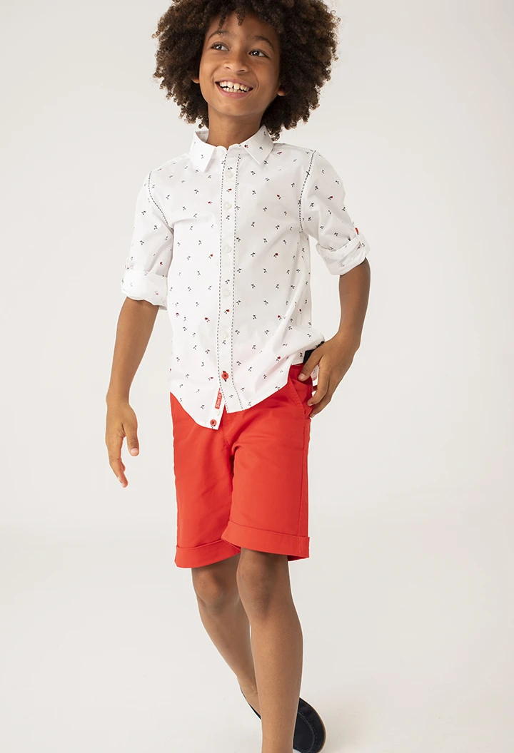 Chemise en popeline "palmiers" pour garçon