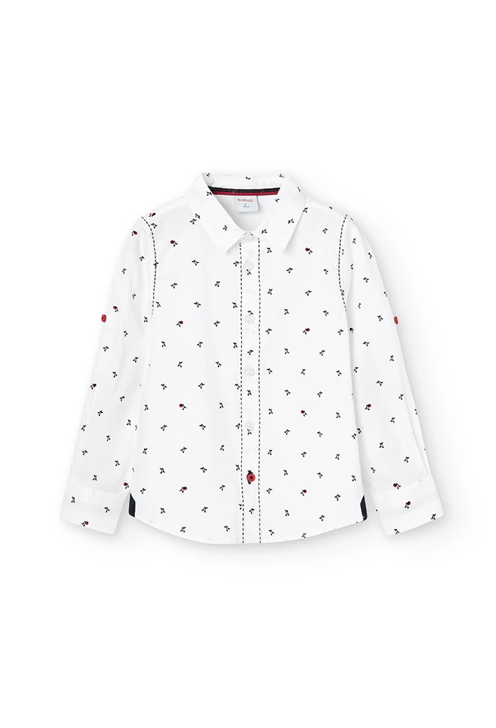 Chemise en popeline "palmiers" pour garçon