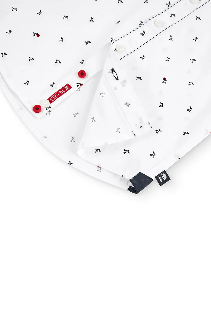 Chemise en popeline "palmiers" pour garçon