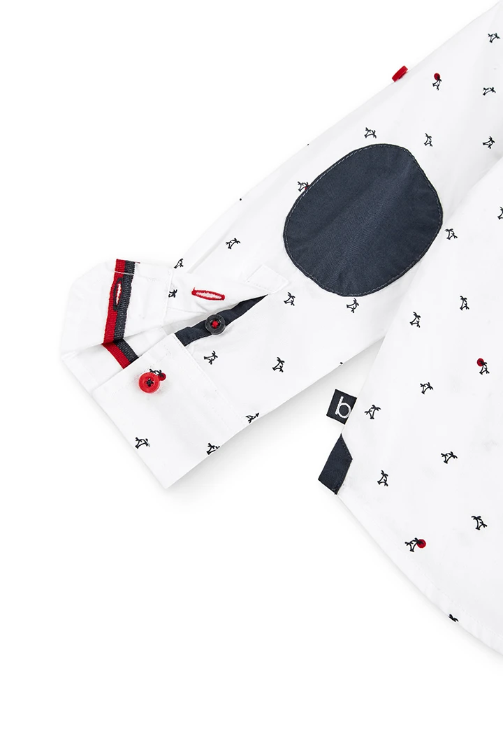 Chemise en popeline "palmiers" pour garçon
