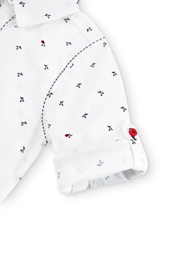 Chemise en popeline "palmiers" pour garçon