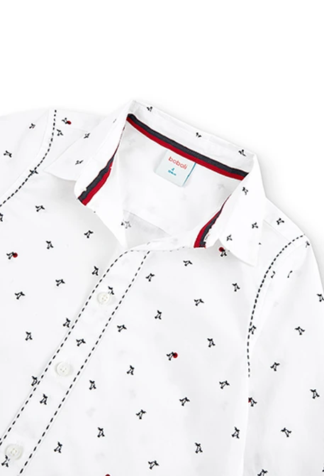 Chemise en popeline "palmiers" pour garçon