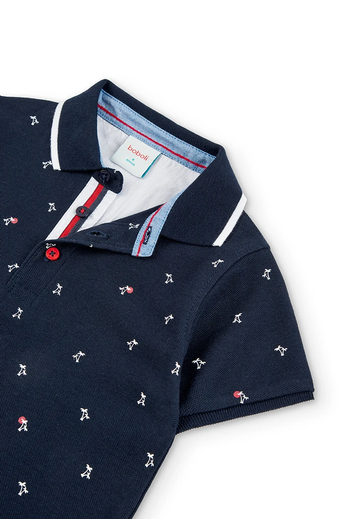 Polo piqué "palmeiras" para menino