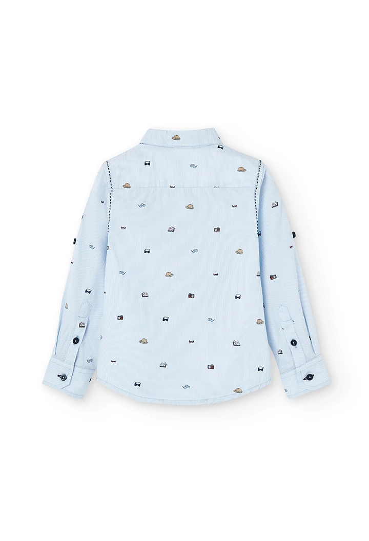 Camisa poplin estampado para menino