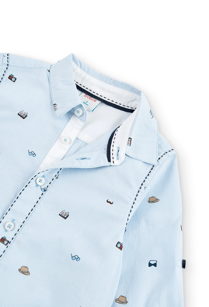 Chemise en popeline imprimée pour garçon
