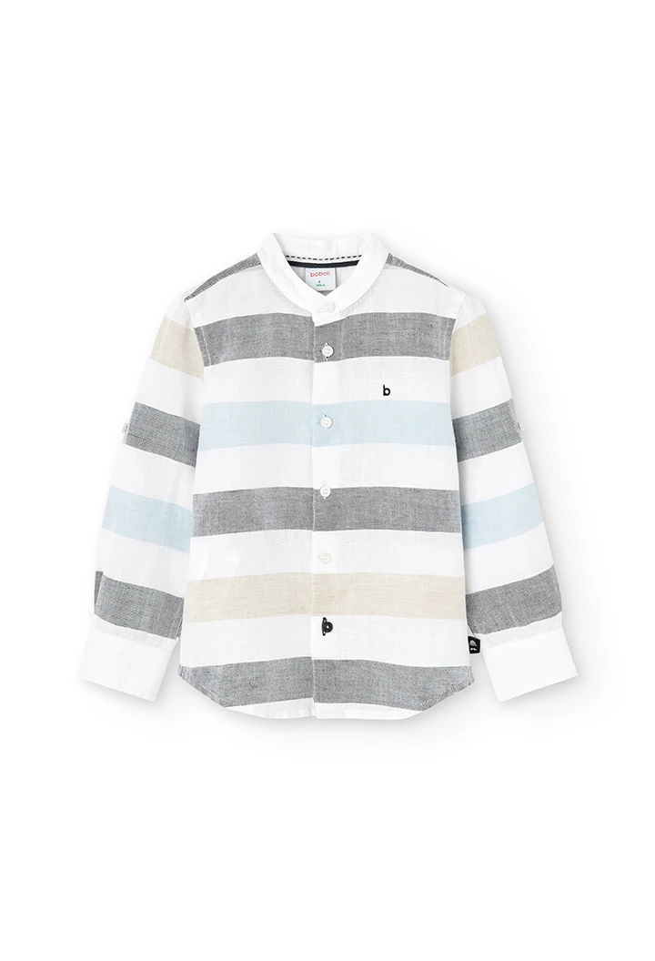 Camisa lli màniga llarga llistada de nen