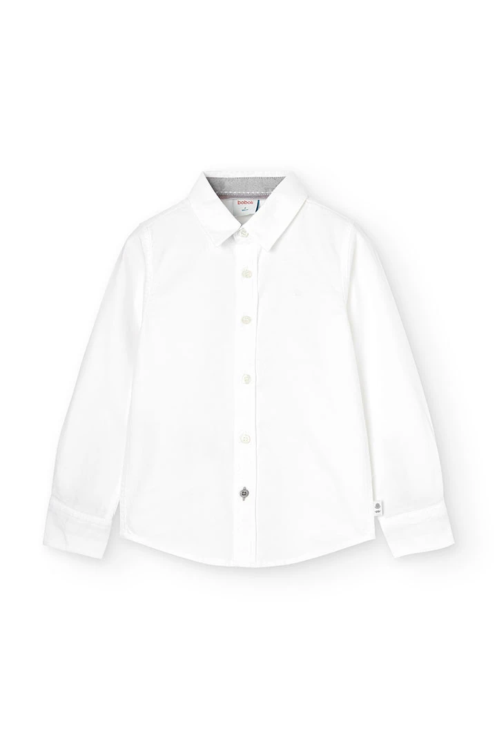 Camisa oxford manga larga de niño blanco