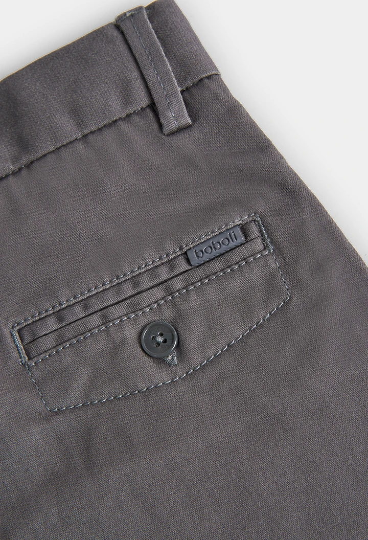 Pantalón satén elástico de niño color acero-BCI
