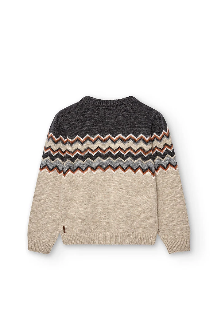 Pullover tricot jacquard para menino