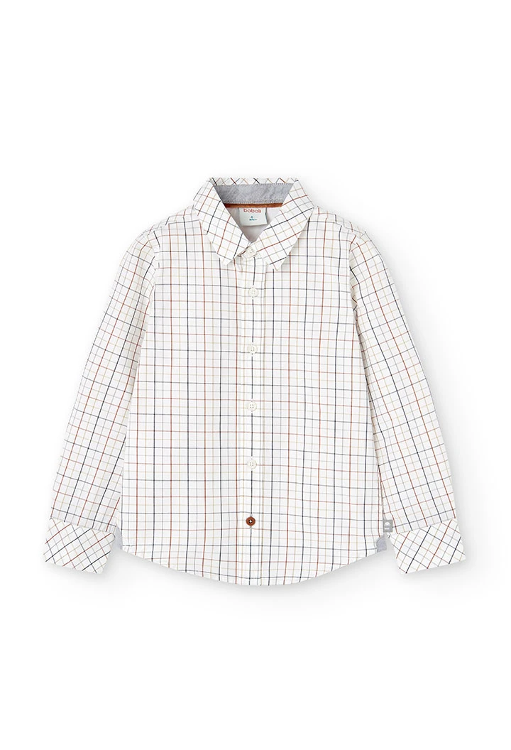 Chemise en popeline a carreaux pour garçon