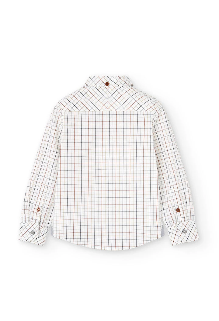 Poplin shirt check for boy